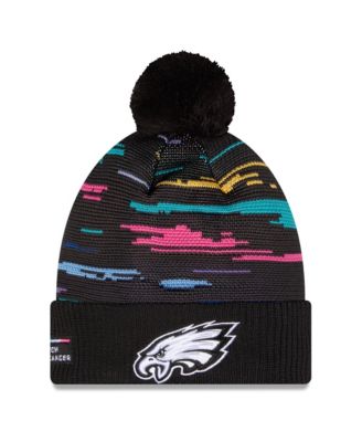 Men's Black Philadelphia Eagles 2026 NFL Crucial Catch Cuffed Knit with Pom Hat