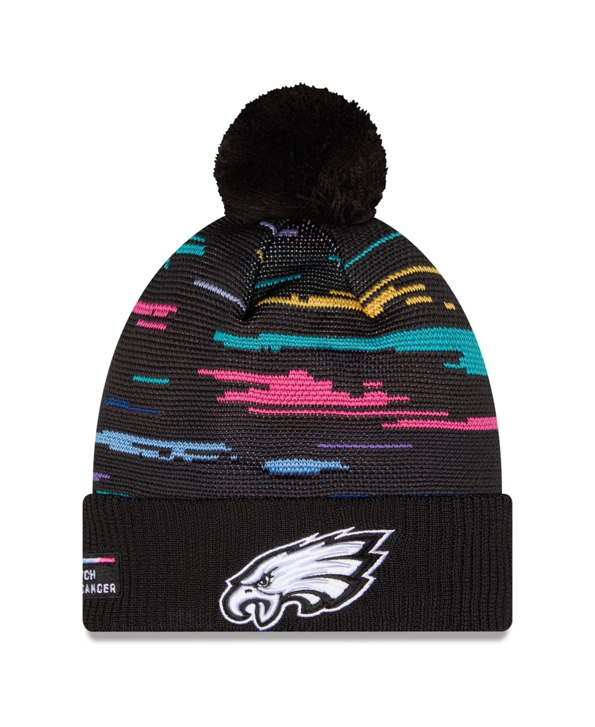 New Era Men's Black Philadelphia Eagles 2026 Nfl Crucial Catch Cuffed Knit with Pom Hat - Black