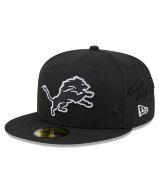 Men's Black Detroit Lions 2026 Rivalries Collection Fan Pack Side Script 59FIFTY Fitted Hat