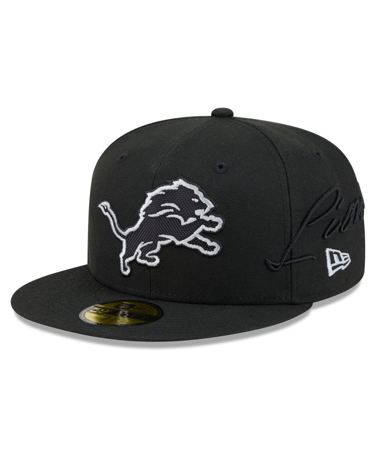 New Era Men's Black Detroit Lions 2026 Rivalries Collection Fan Pack Side Script 59FIFTY Fitted Hat - Black