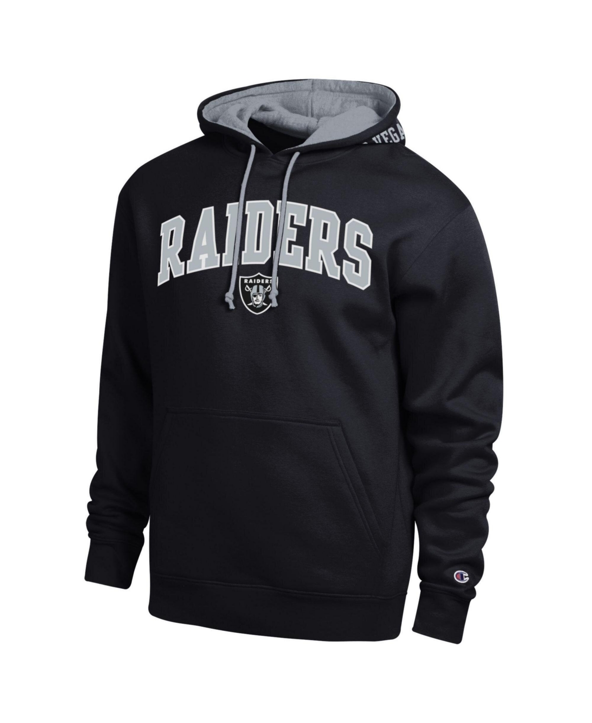 Champion Men's Black/Heather Gray Las Vegas Raiders Contrast Hoodie