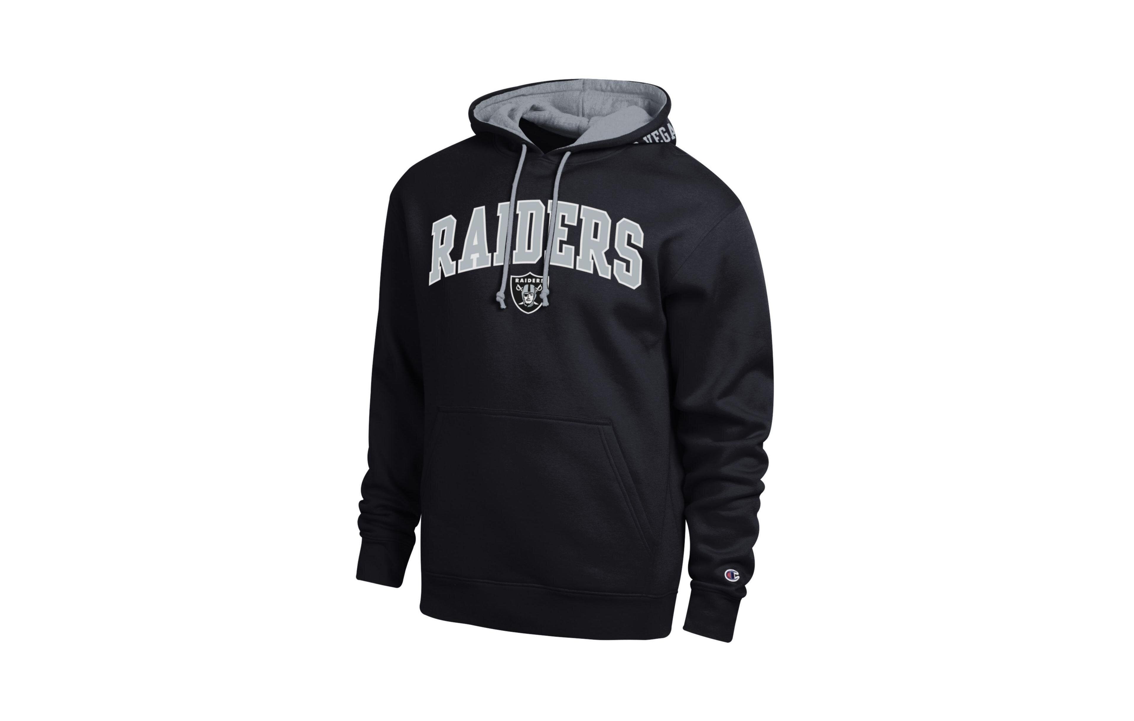 Champion Men's Black/Heather Gray Las Vegas Raiders Contrast Hoodie