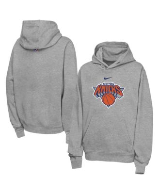 Big Boys' and Girls' Heather Gray New York Knicks Essential Logo Club Hoodie