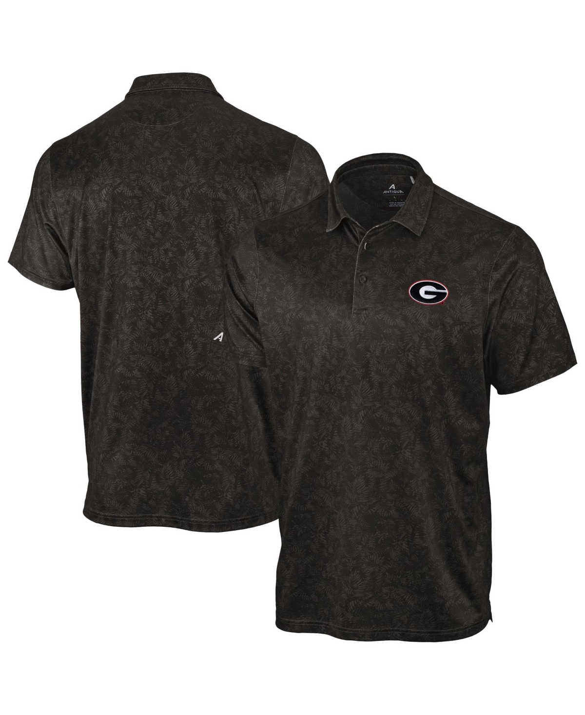 Antigua Men's Black Georgia Bulldogs Lush Polo Shirt