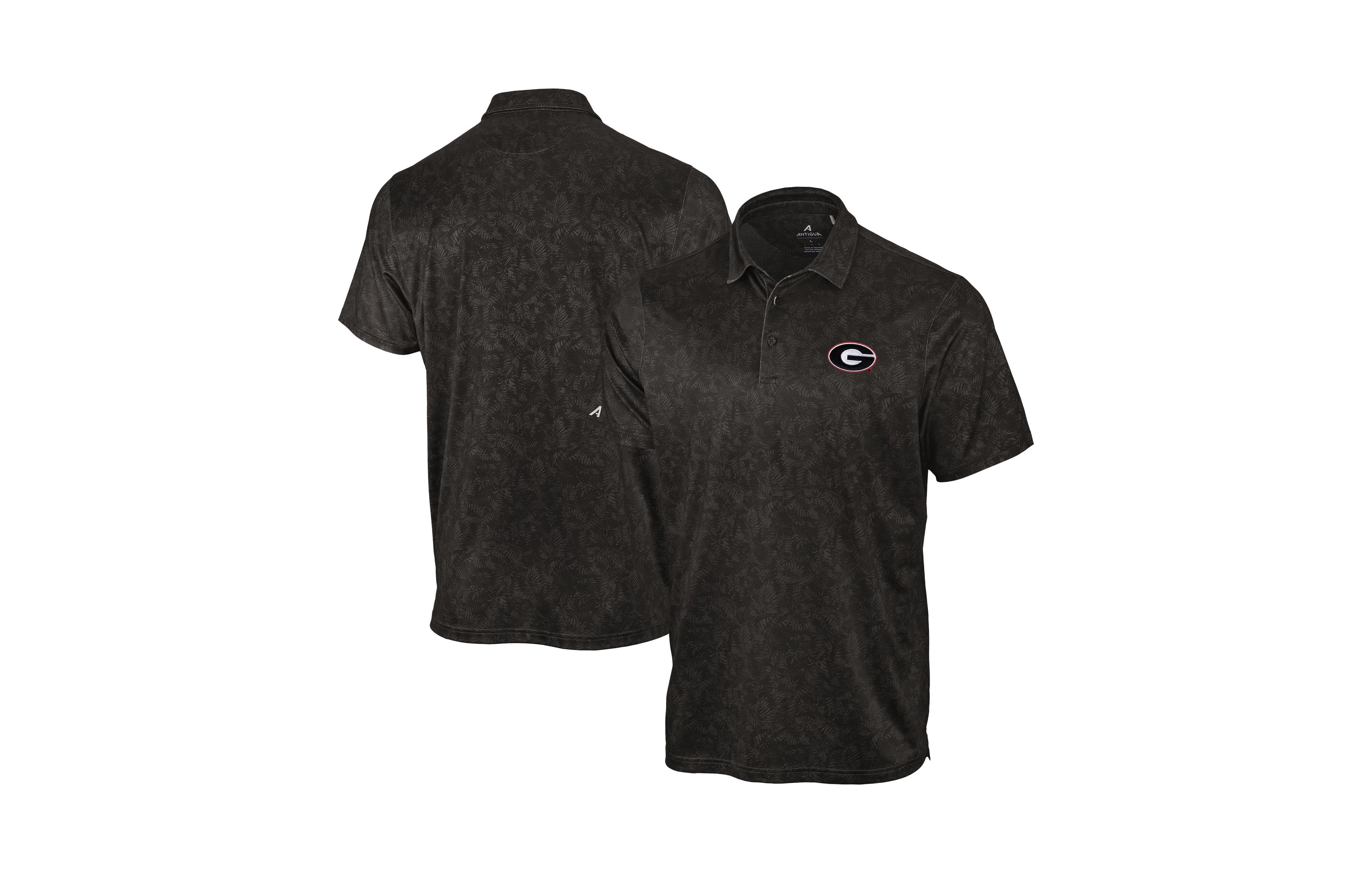 Antigua Men's Black Georgia Bulldogs Lush Polo Shirt