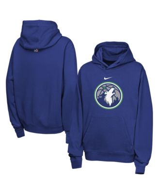 Big Boys' and Girls' Blue Minnesota Timberwolves Essential Logo Club Hoodie