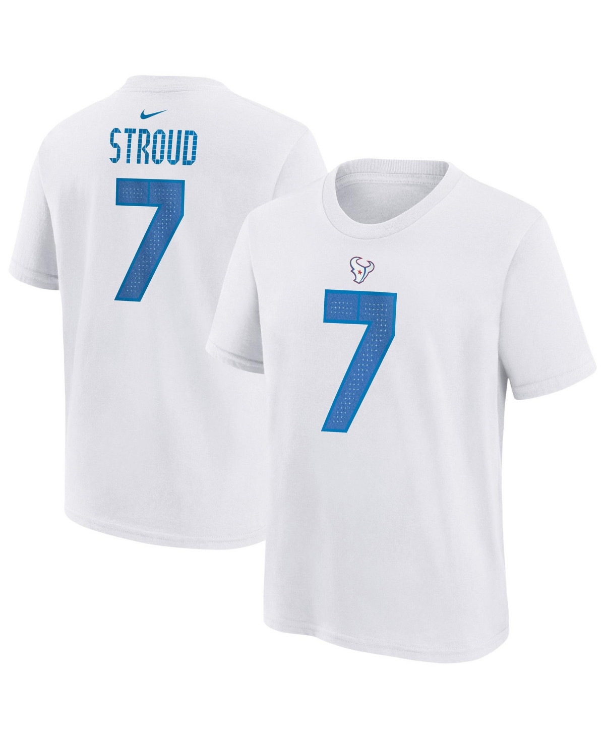 Nike Big Boys' and Girls' C.j. Stroud White Houston Texans 2026 Rivalries Collection Name & Number T-Shirt