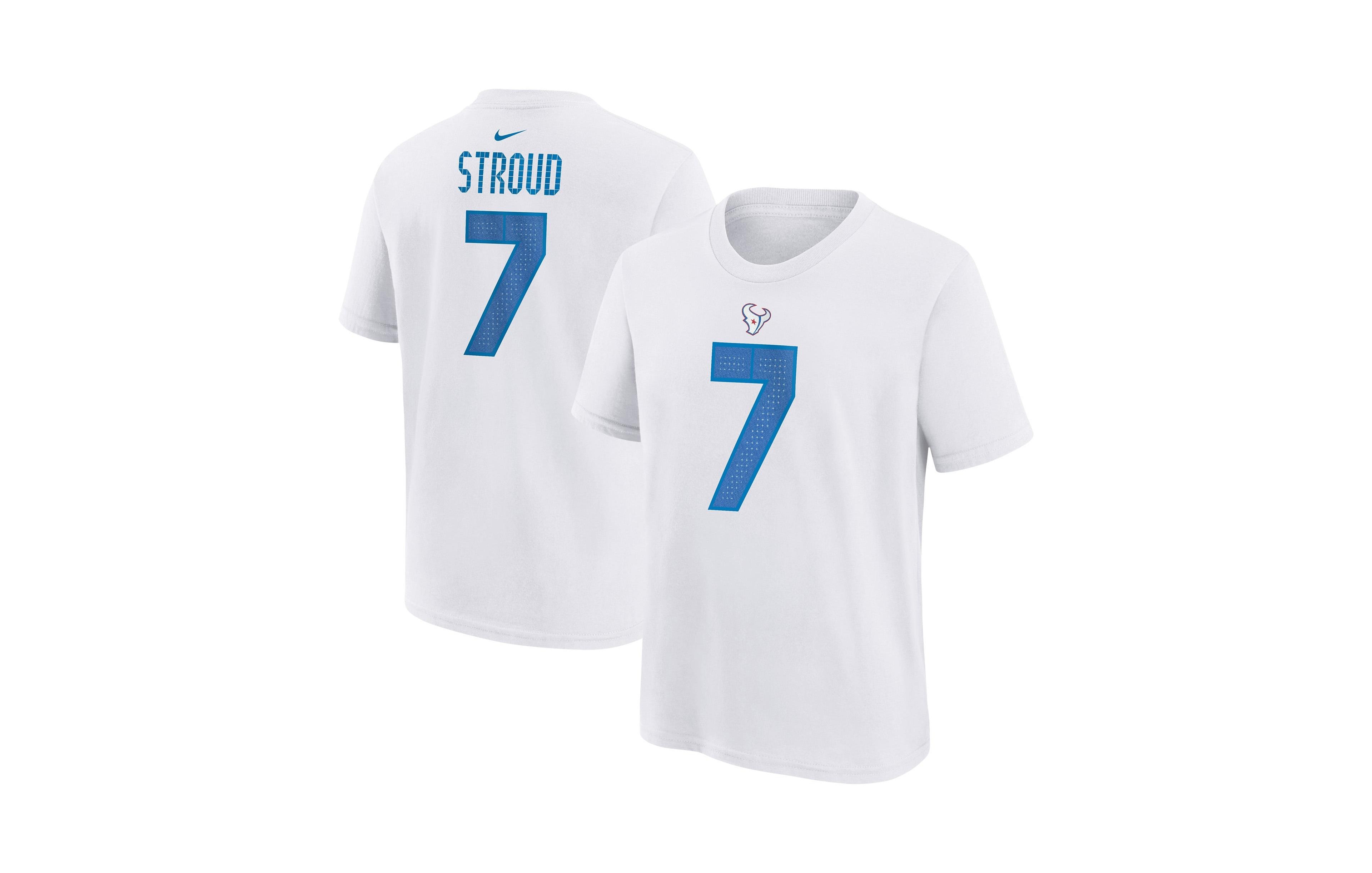 Nike Big Boys' and Girls' C.j. Stroud White Houston Texans 2026 Rivalries Collection Name & Number T-Shirt