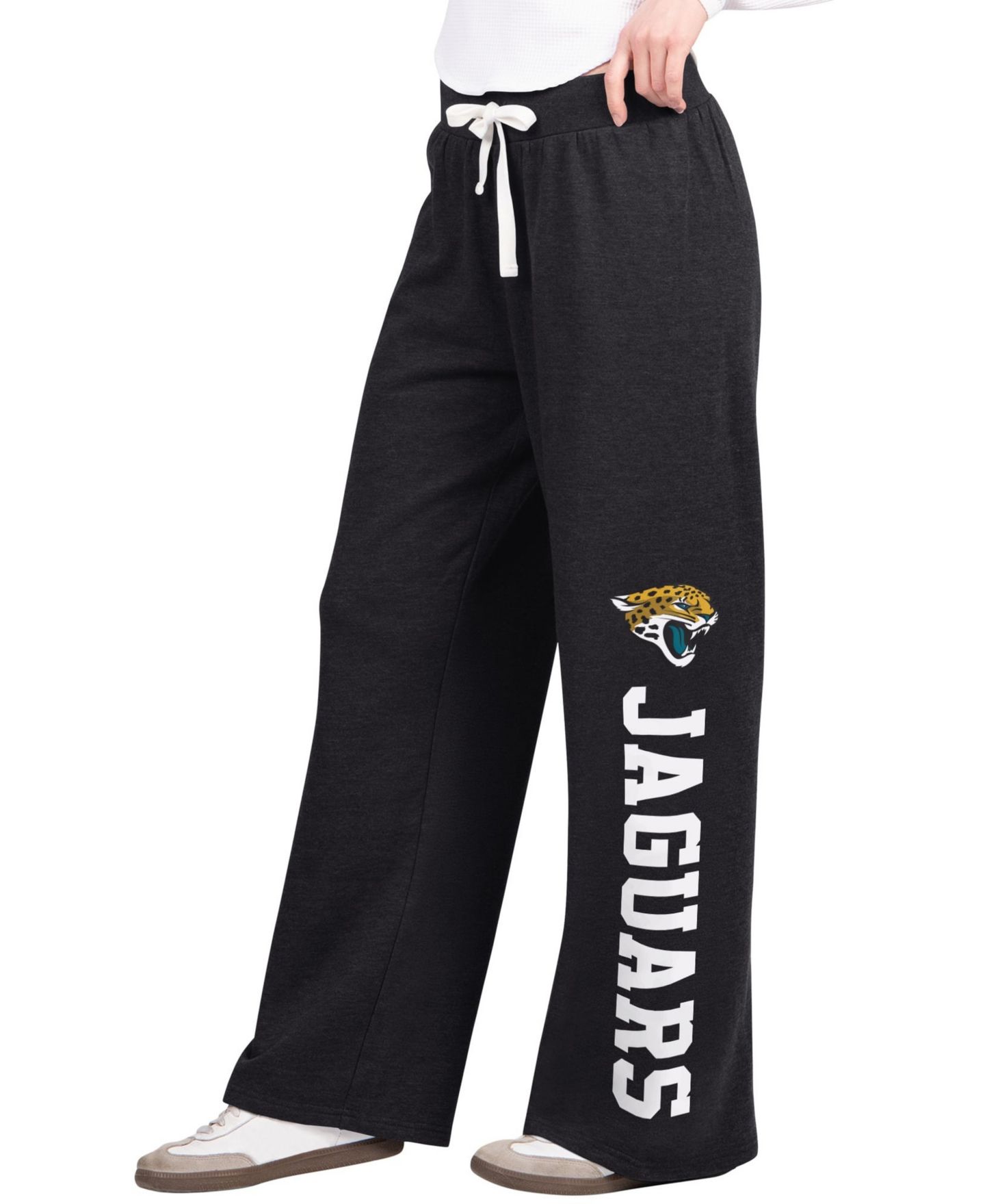 Женские брюки Starter Black Jacksonville Jaguars Field Wide Leg Sweatpants — фото 1