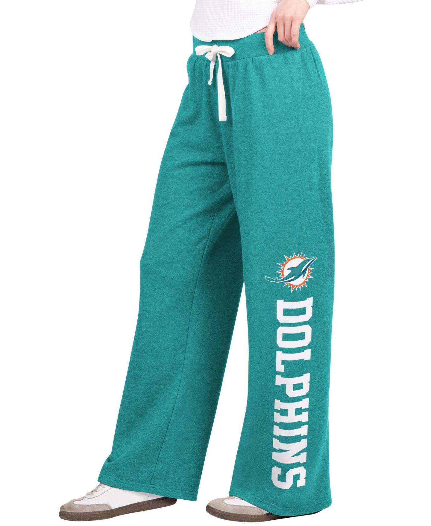 Женские брюки Starter Aqua Miami Dolphins Field Wide Leg Sweatpants — фото 1