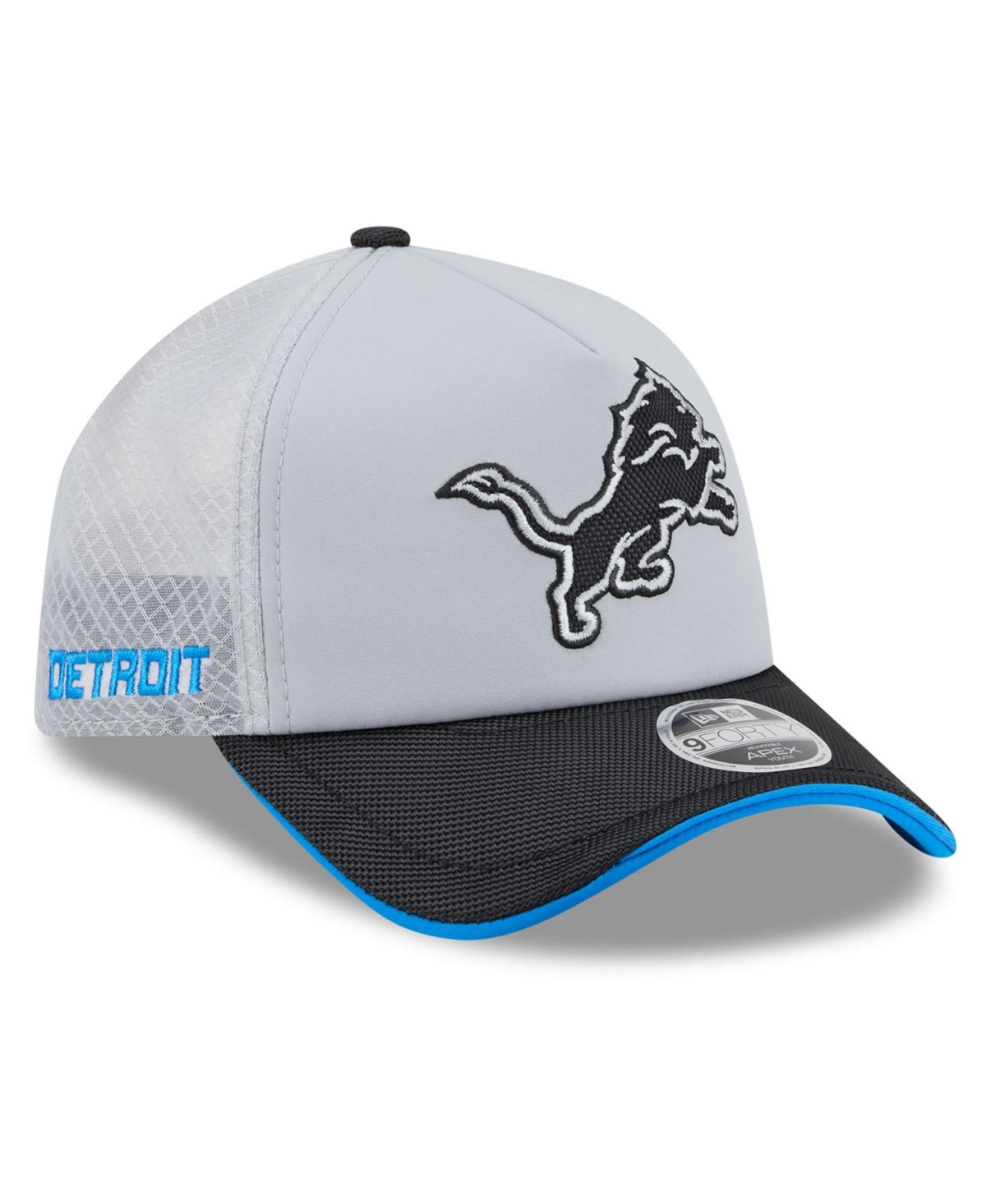 New Era Men's Silver Detroit Lions 2026 Rivalries Collection 9FORTY Apex Adjustable Hat - Silver, Black