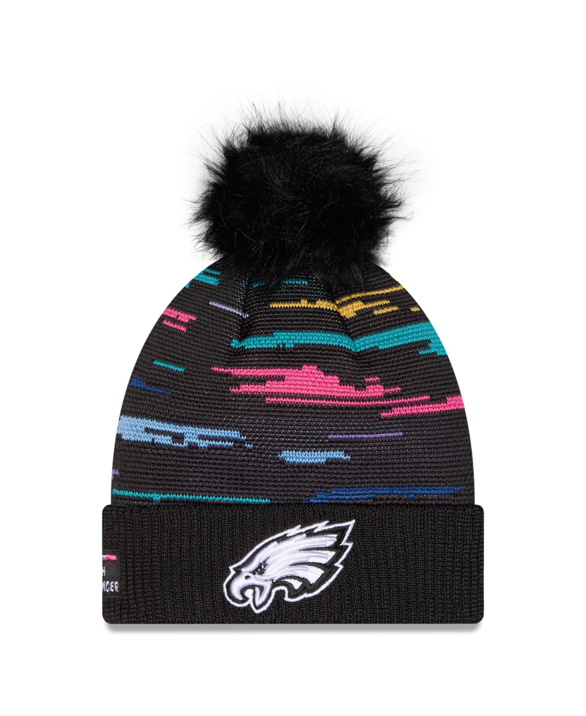 New Era Women's Black Philadelphia Eagles 2026 Nfl Crucial Catch Cuffed Knit with Pom Hat - Black