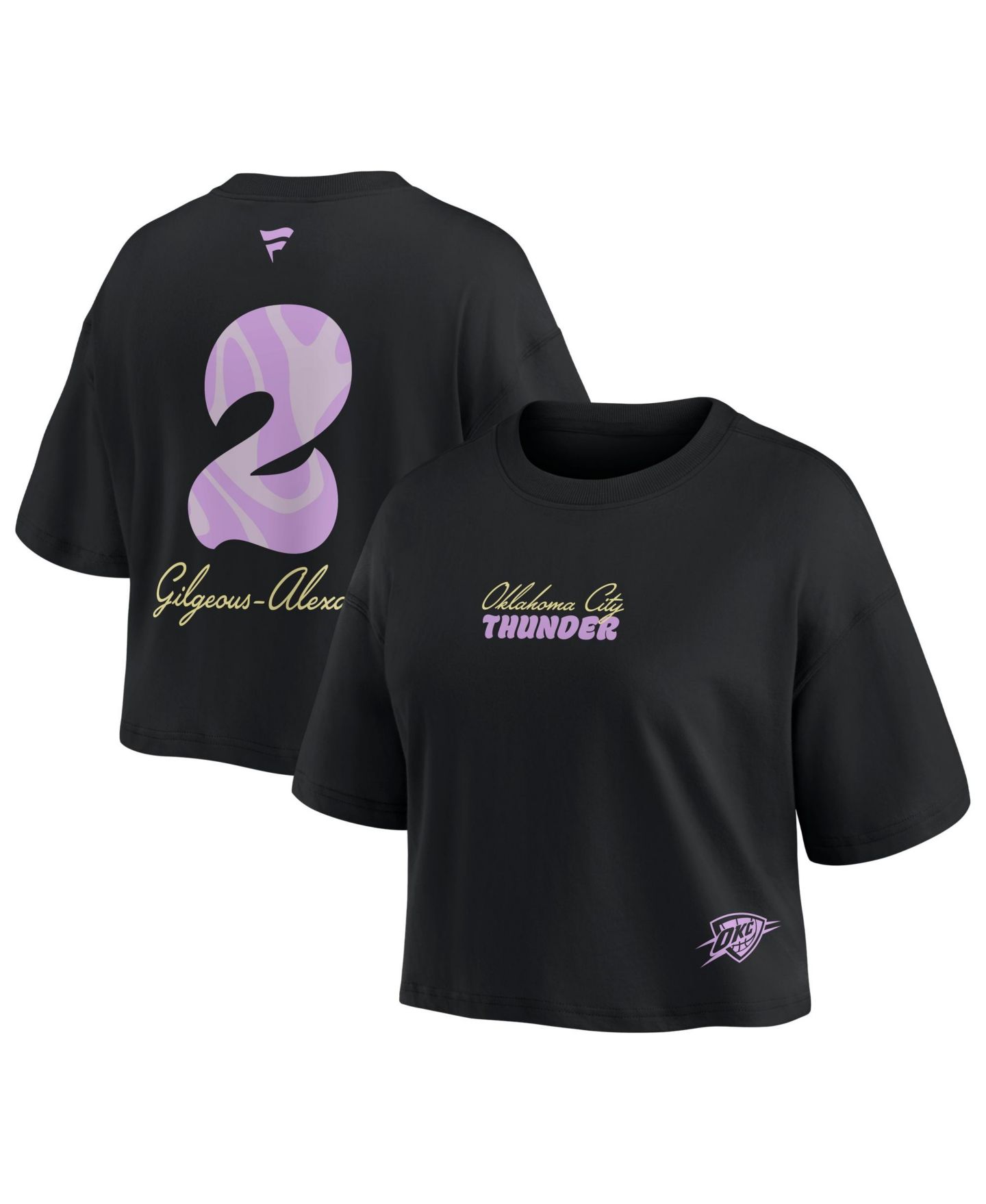 Женский топ Fanatics Shai Gilgeous-Alexander Black Oklahoma City Thunder Name & Number Cropped — фото 1
