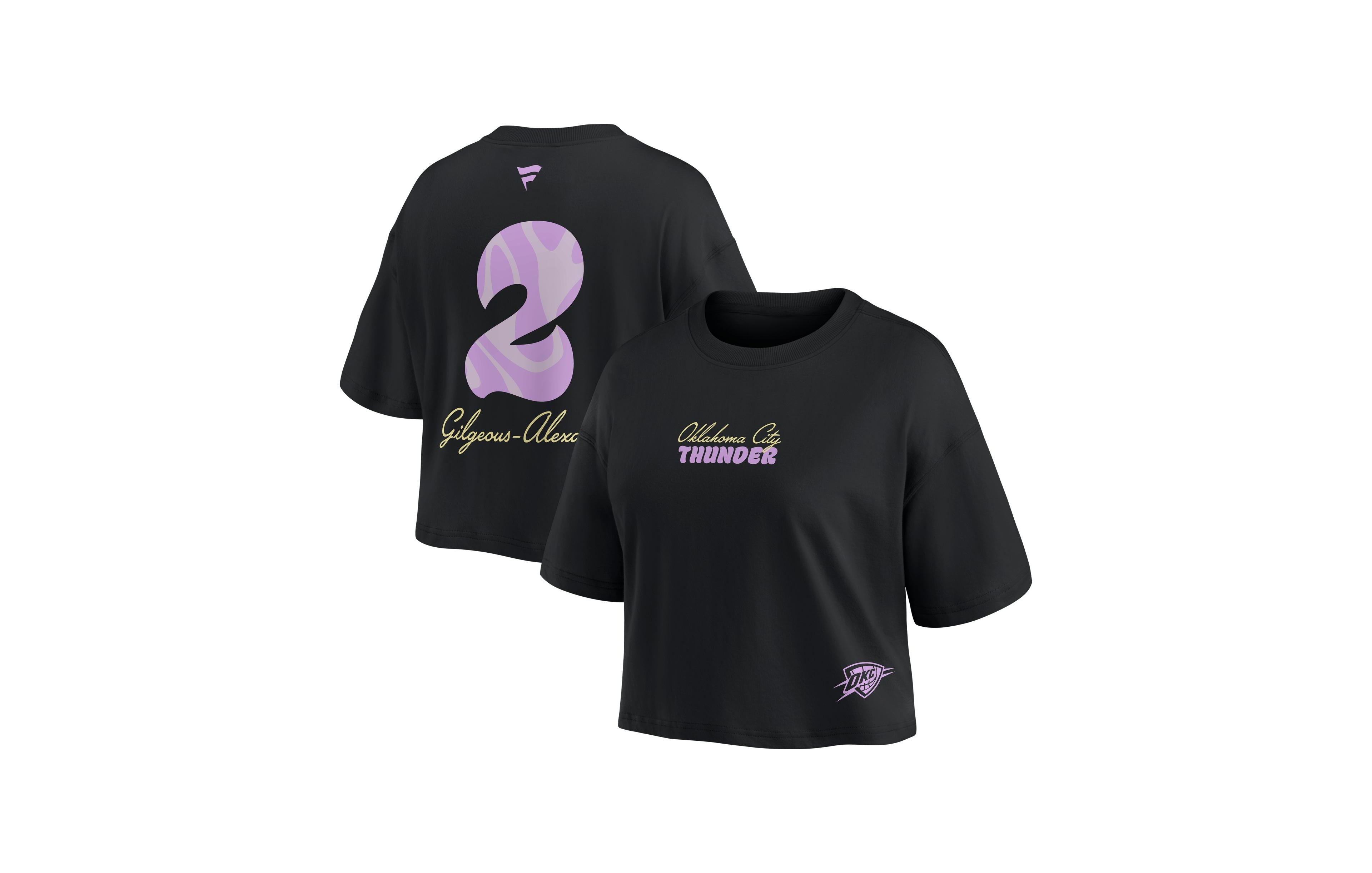 Fanatics Women's Shai Gilgeous-Alexander Black Oklahoma City Thunder Name & Number Cropped Top