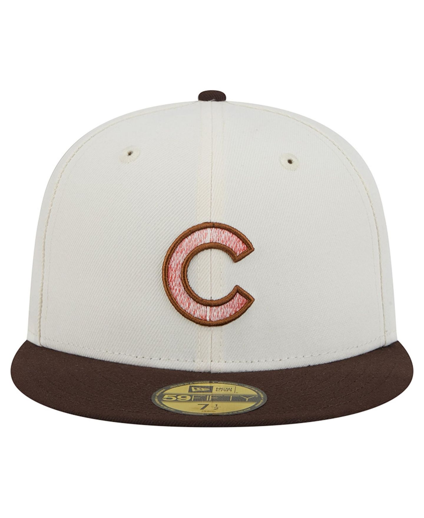 Мужская кепка New Era Natural/Brown Chicago Cubs Pumpkin Spice 59FIFTY Fitted Hat — фото 2