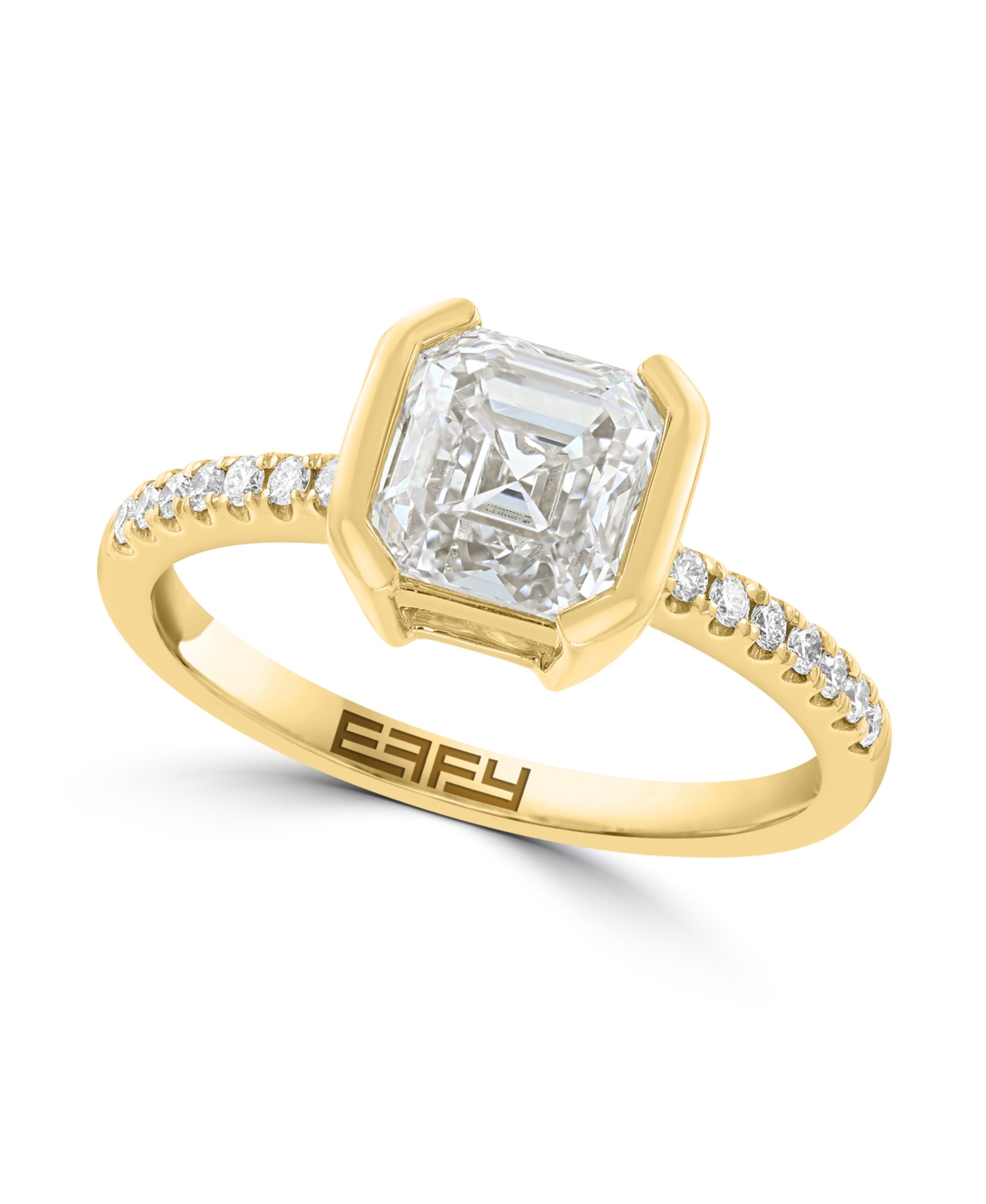 Effy Certified Lab Grown Diamond Solitaire Ring (2-1/10 ct.t.w.) in 14K Yellow Gold