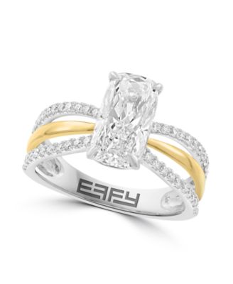 Certified Cushion Lab-Grown Diamond Ring (2-1/3 ct. t.w.) in 14k Two-Toned Gold