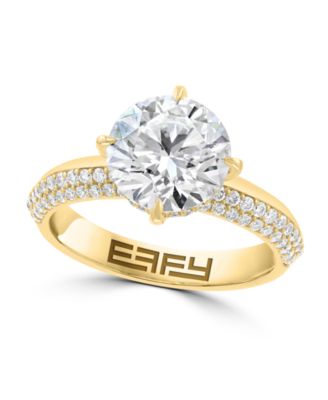 Certified Round Lab-Grown Diamond Ring (3-1/3 ct. t.w.) in 14k Yellow Gold