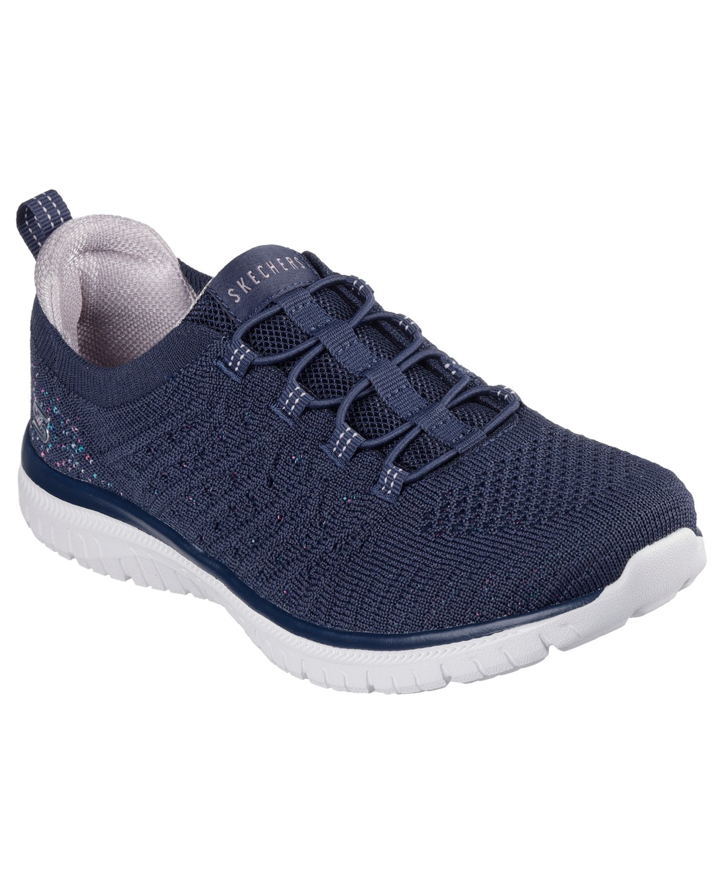 Женские кроссовки Skechers Virtue Knit Walking Sneakers, Air-Cooled Memory Foam, цвет: Тёмно-синий — фото 1