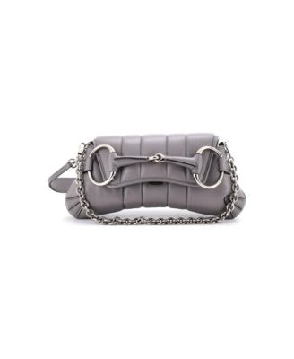 Small Horsebit Chain Shoulder Bag Vertical Quilted Leather