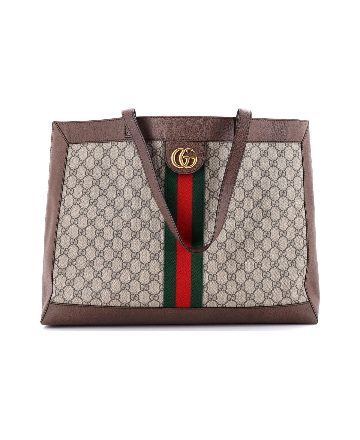 Pre-Owned Gucci East West Ophidia Soft Open Tote Gg Coated Canvas - Brown