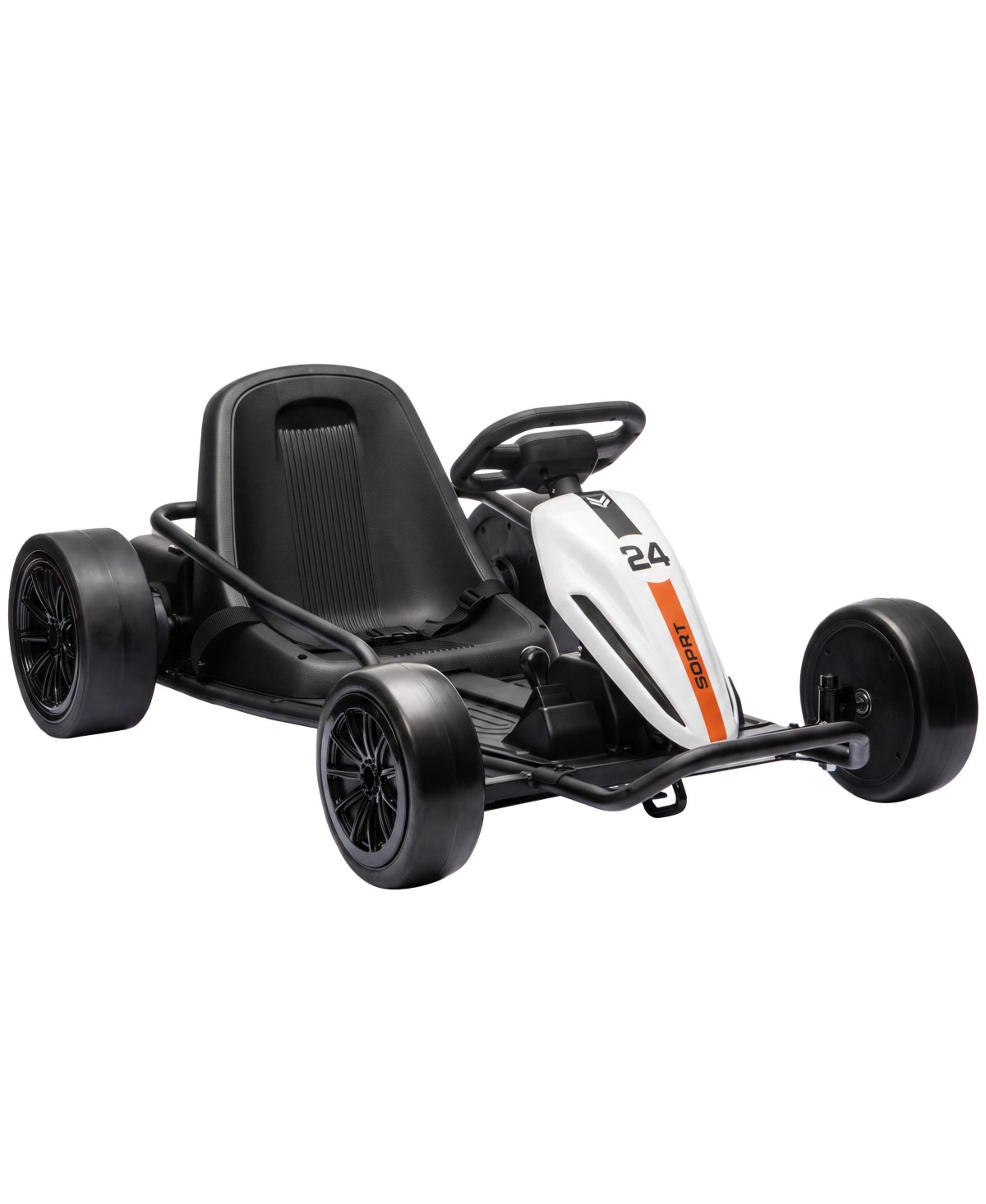 Qaba 24V Electric Drift Go Kart for Kids with Dual Motors for 6 Plus - White