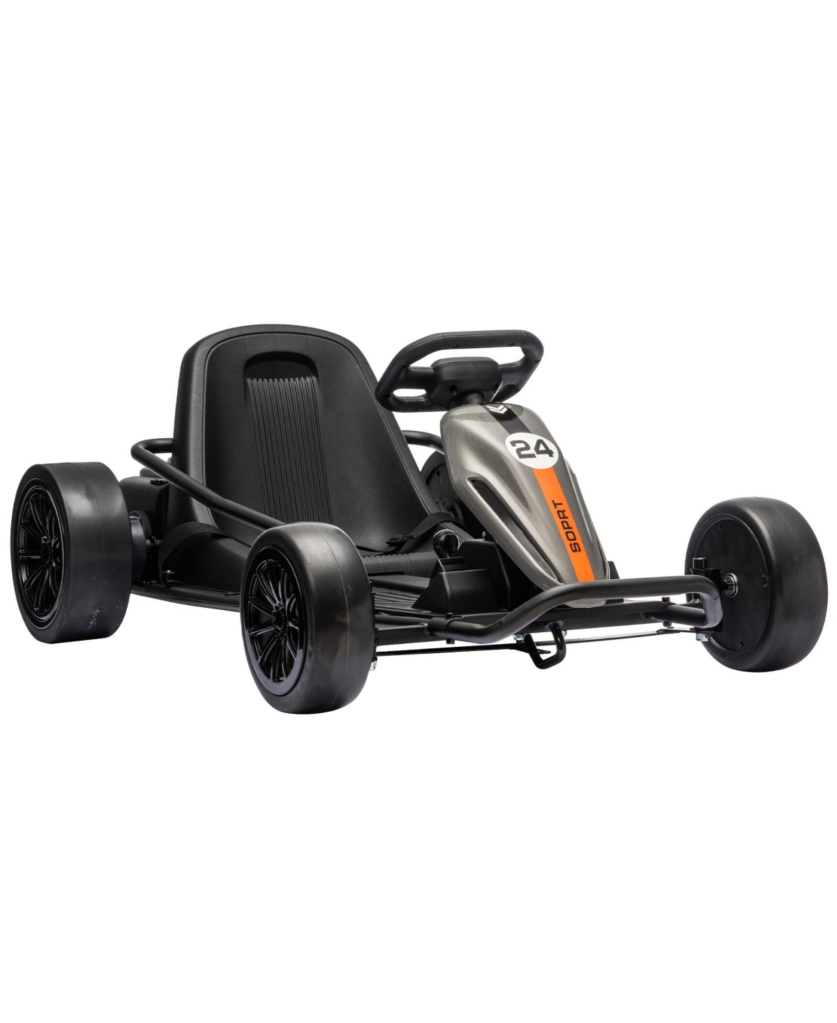 Qaba 24V Electric Drift Go Kart for Kids with Dual Motors for 6 Plus - Gray