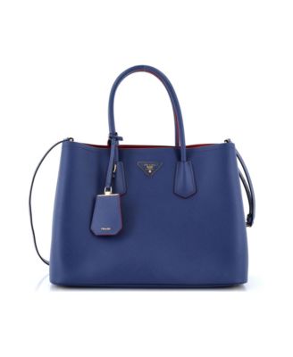 Medium Cuir Double Tote Saffiano Leather