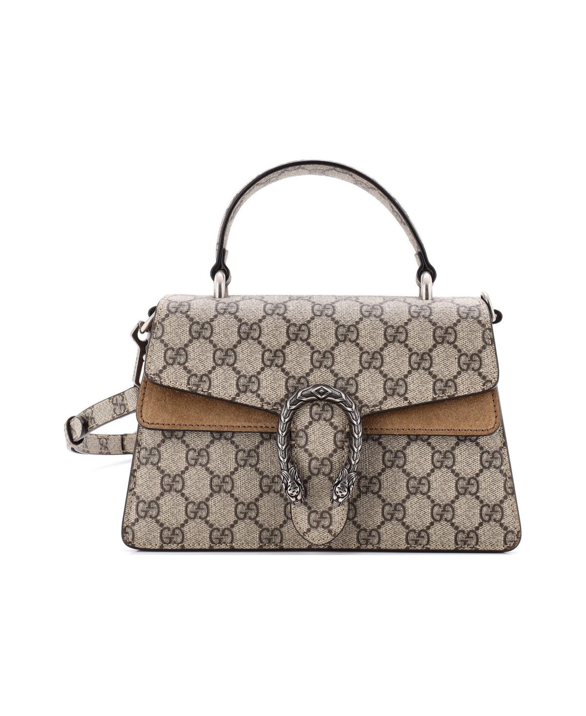 Pre-Owned Gucci Small Dionysus Convertible Top Handle Bag Gg Coated Canvas - Brown
