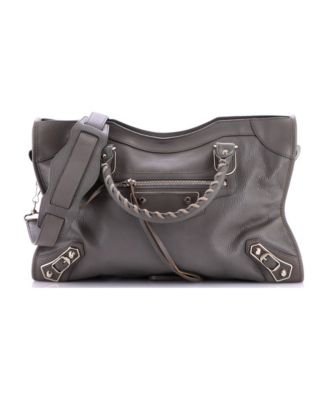 Medium City Classic Metallic Edge Bag Leather