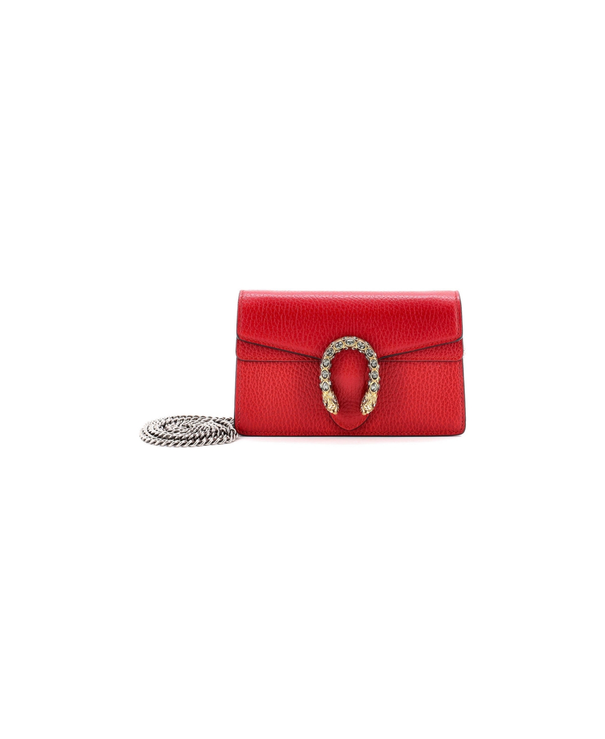 Pre-Owned Gucci Super Mini Dionysus Bag Leather - Red