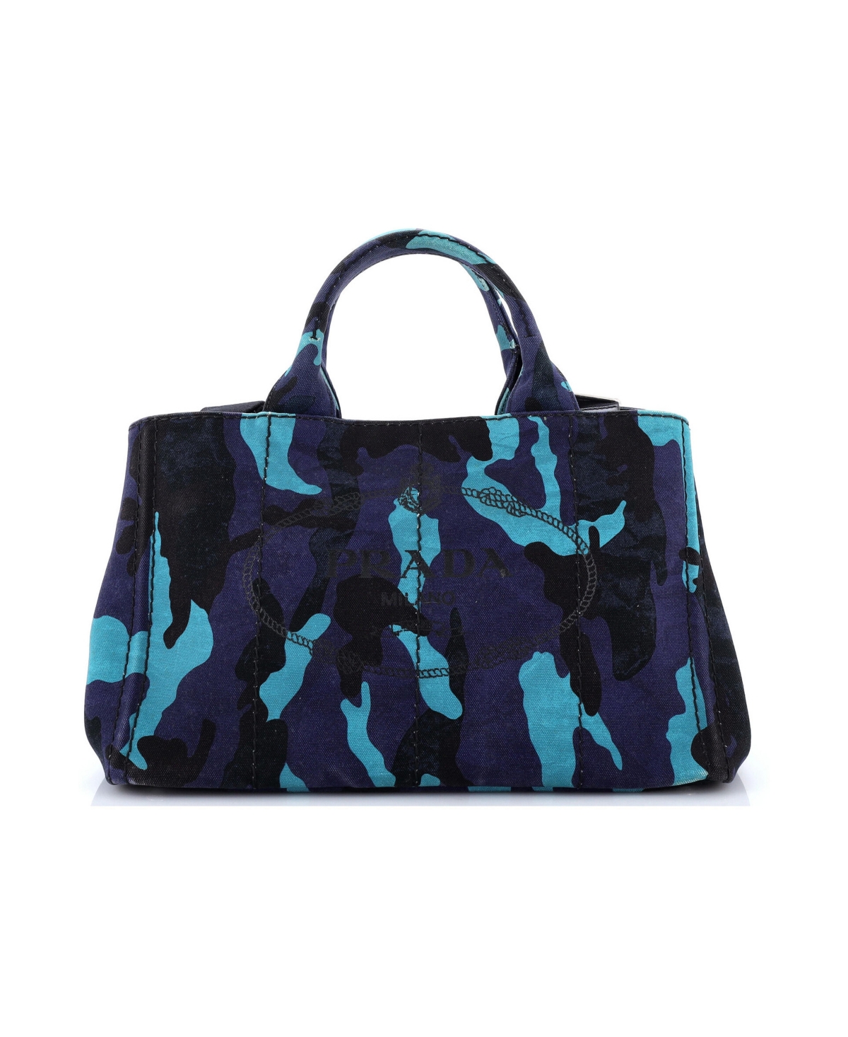 Pre-Owned Prada Medium Canapa Convertible Tote Printed Canvas