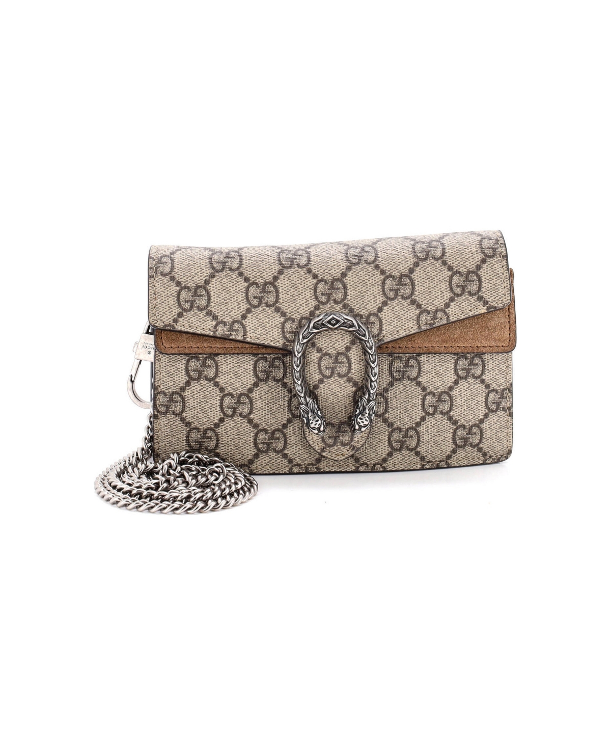 Pre-Owned Gucci Super Mini Dionysus Bag Gg Coated Canvas - Brown