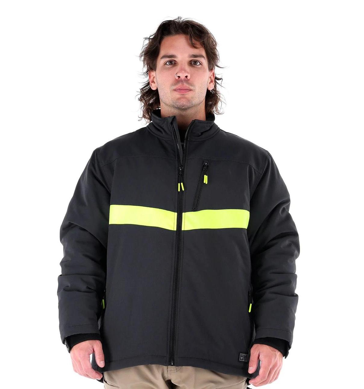 RefrigiWear Men's ThermaSync Battery-Powered Heated Insulated Water-Resistant Jacket - Black