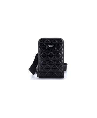 Symbole Phone Holder Crossbody Bag Embossed Leather