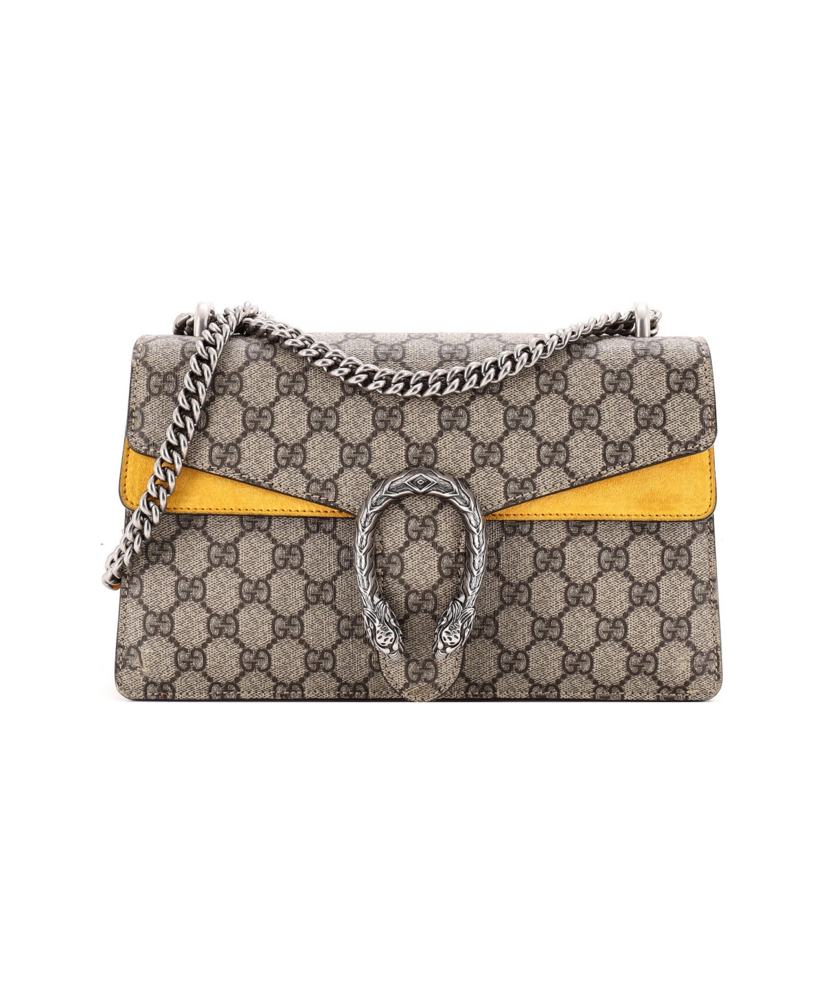 Pre-Owned Gucci Small Dionysus Bag Gg Coated Canvas - Yellow