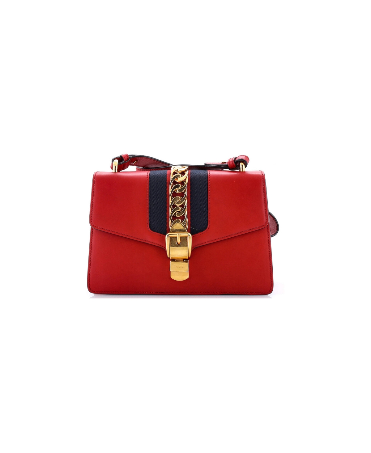 Pre-Owned Gucci Small Sylvie Shoulder Bag Leather - Red