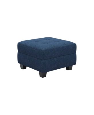 26 Inch Linen Tufted Ottoman With Storage