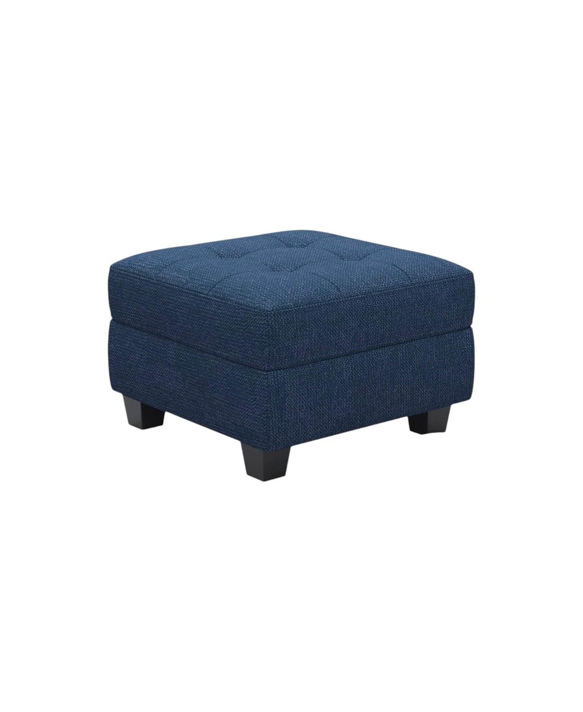 HomeRoots 26 Inch Linen Tufted Ottoman With Storage