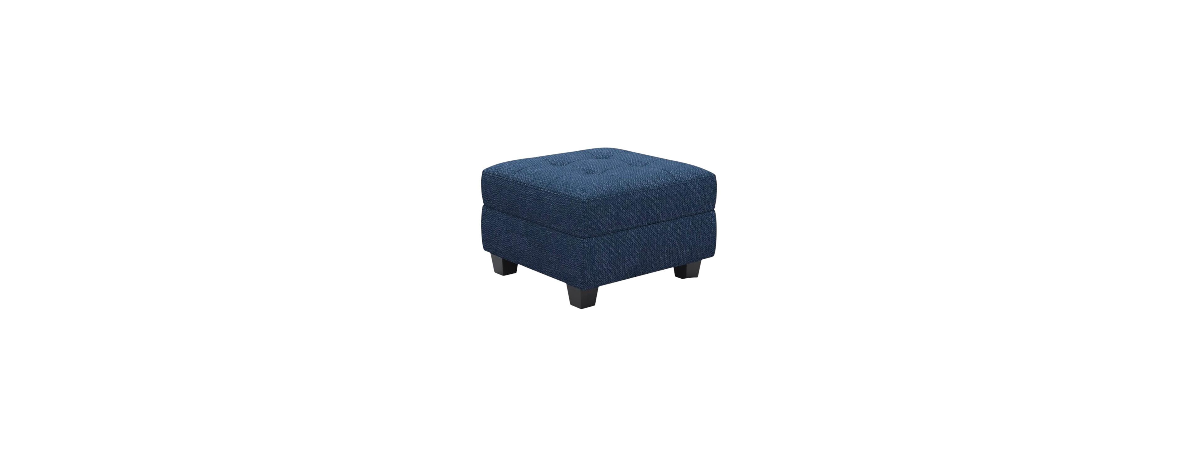 HomeRoots 26 Inch Linen Tufted Ottoman With Storage