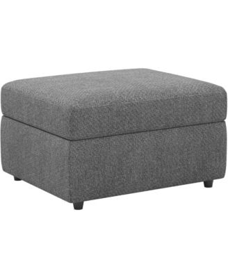 30 Inch Chenille Ottoman With Storage