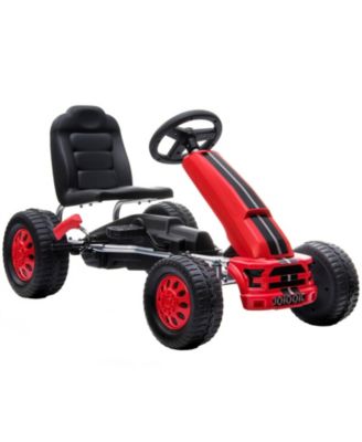 Kids Pedal Go Kart with Steering Wheel and Manual Brake, 66-lb Capacity, Ages 3+