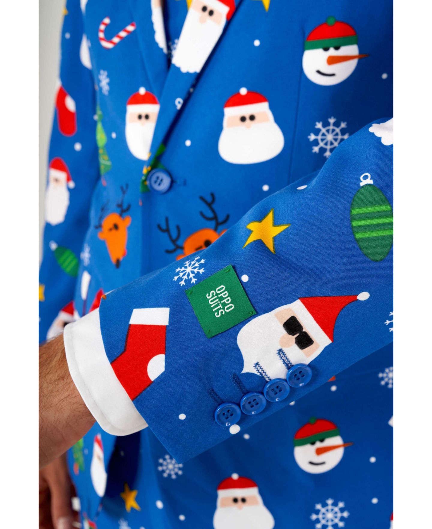 Мужской пиджак OppoSuits Christmas Suit X- Mas Pine Tree Outfit Slim Fit Blazer, цвет: Синий — фото 6