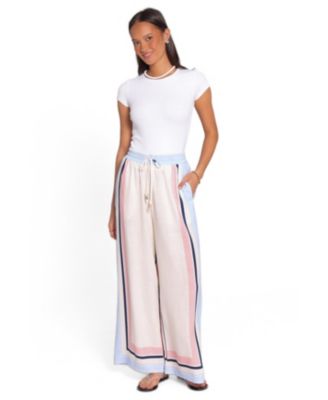 Women's Zalia High-Rise Wide-Leg Pull-On Linen-Blend Pants