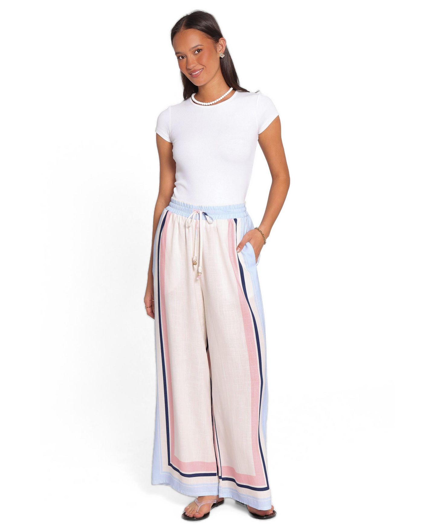 Женские брюки Petal and Pup Zalia High-Rise Wide-Leg Pull-On Linen-Blend — фото 1