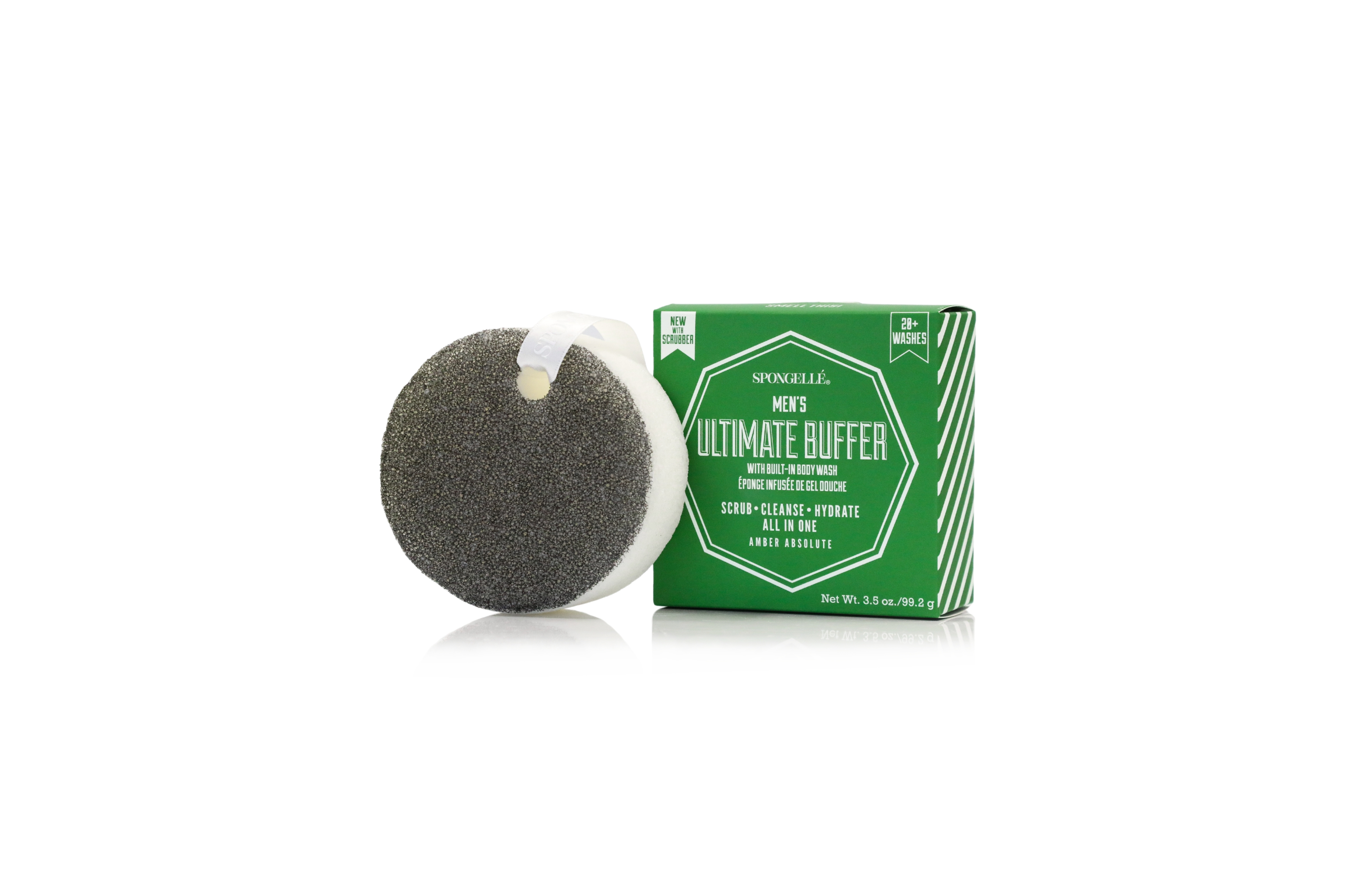 Spongelle Men's Ultimate Buffer With Scrubber Amber Absolute 3.5 Ounce