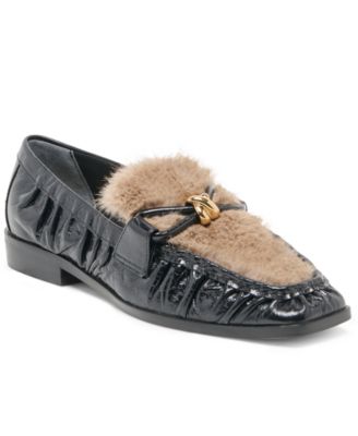 Women's Bonie Plush Square Toe Embellished Ruched Loafers