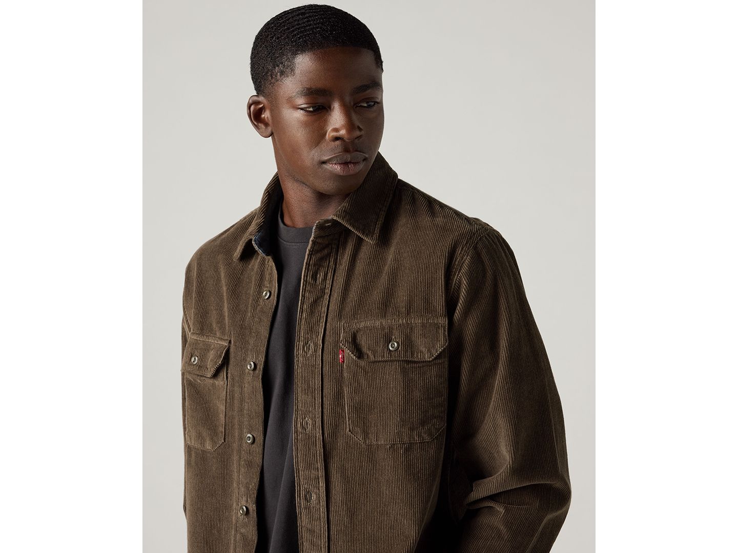 Мужская рубашка Levi's Long-Sleeve Regular-Fit Overshirt, цвет: Кофейный — фото 2