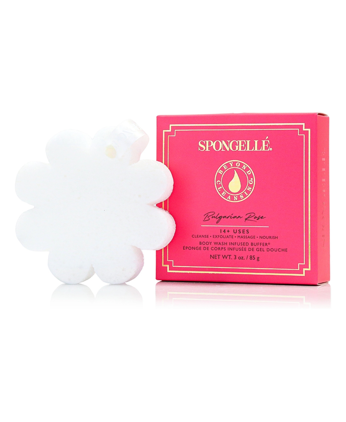SPONGELLE Bulgarian Rose Boxed Flower Body Buffer | Body Wash Infused Buffer