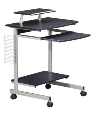 Keyboard Shelf, Media Rack and Wheels Portable Computer Cart